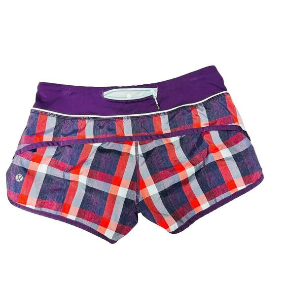 Lululemon Run Speed Short Check Multi Color Size 4 - Picture 4 of 11